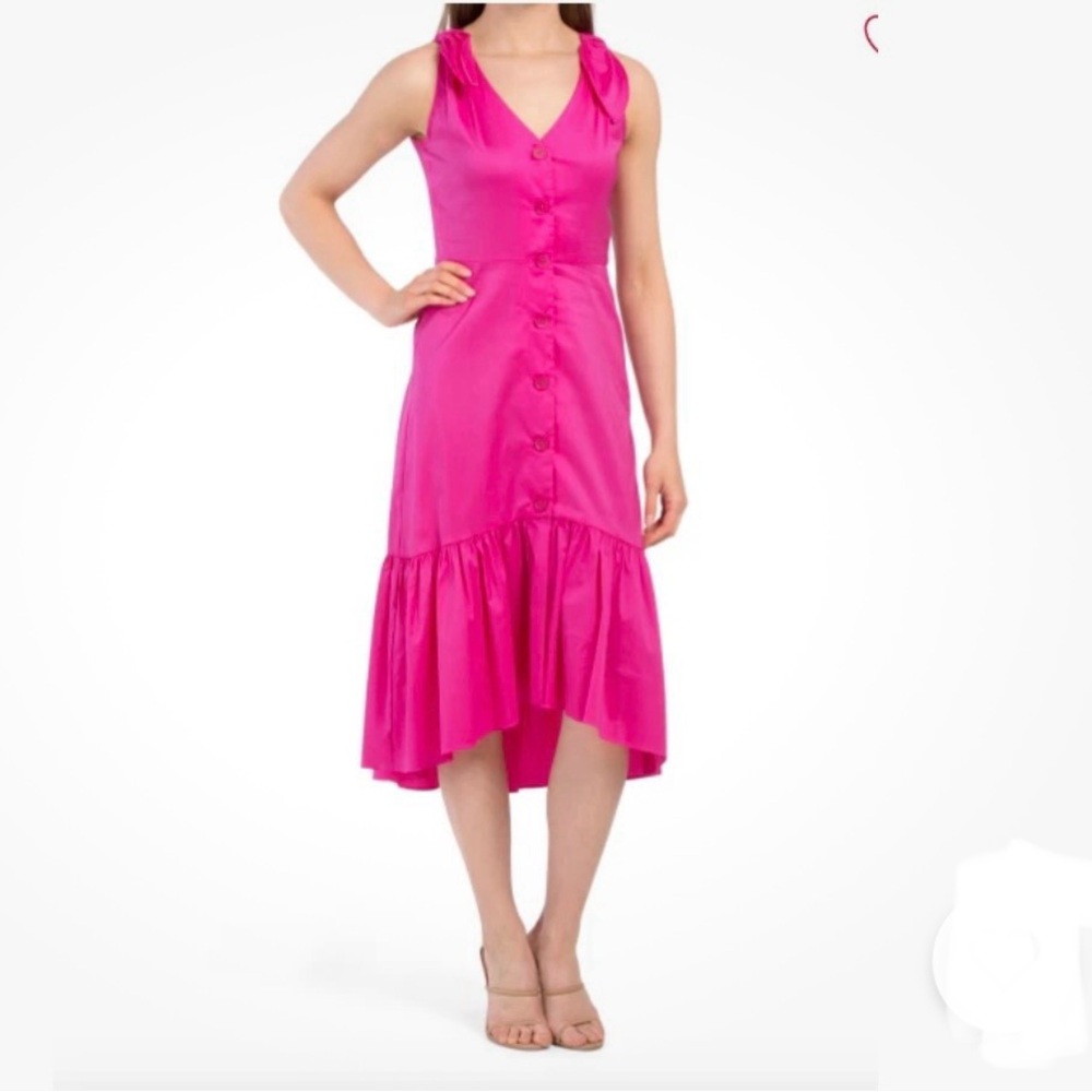 Shoshanna Dress Berkley Maxi Midi Dress Button Front Size 8 NWT Summer Vacation